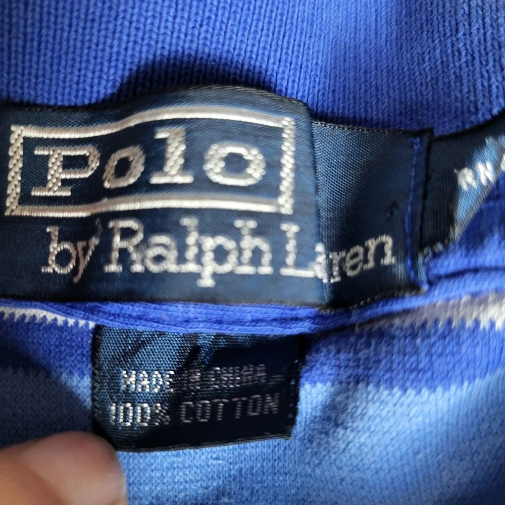 Polo Ralph Lauren Mens XL Striped Short Sleeve Polo Shirt Blue Green Red‎ Pony